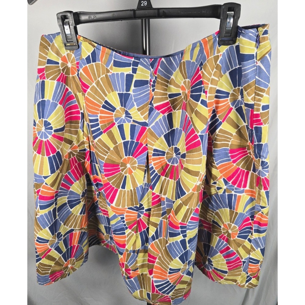 Talbots Women's Size 20 Pleated A-Line Skirt Colorful Geometric Artsy Eclectic
